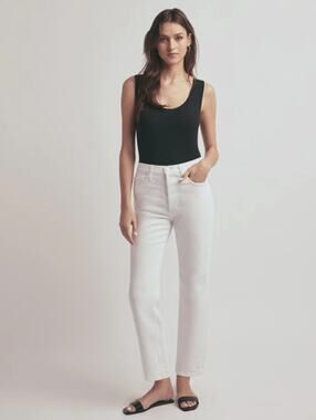 Favorite Daughter The Vivi High Rise Straight Ankle Jean White Size 27